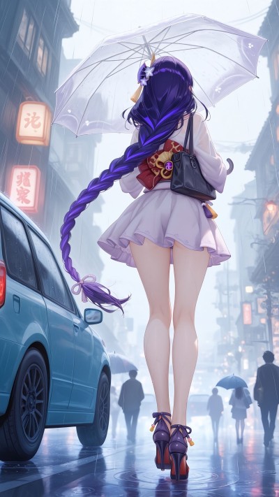春雨 丨 垂帘星砂 原神 多角色。#二次元 #原神 #申鹤 #八重神子 #雷电将军