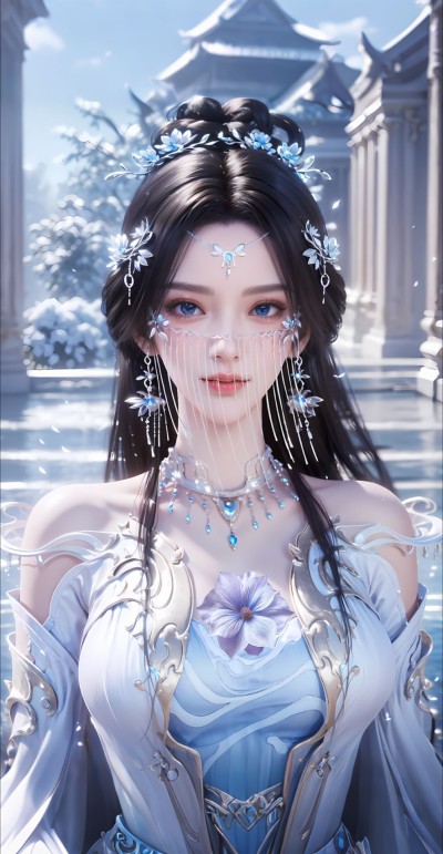 国漫女神壁纸。#AI扩图 #遮天安妙依 #仙女下凡 #绝美身材 #4k壁纸