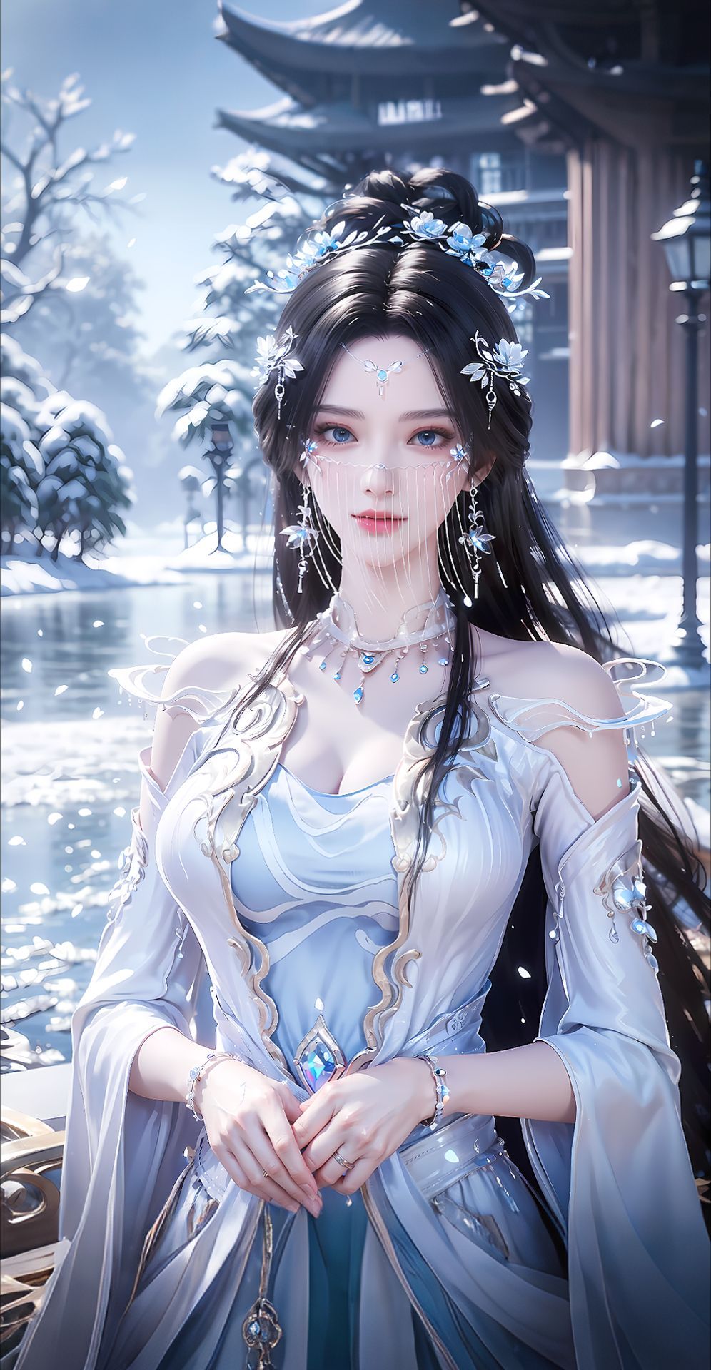 国漫女神壁纸。#AI扩图 #遮天安妙依 #仙女下凡 #绝美身材 #4k壁纸  第4张