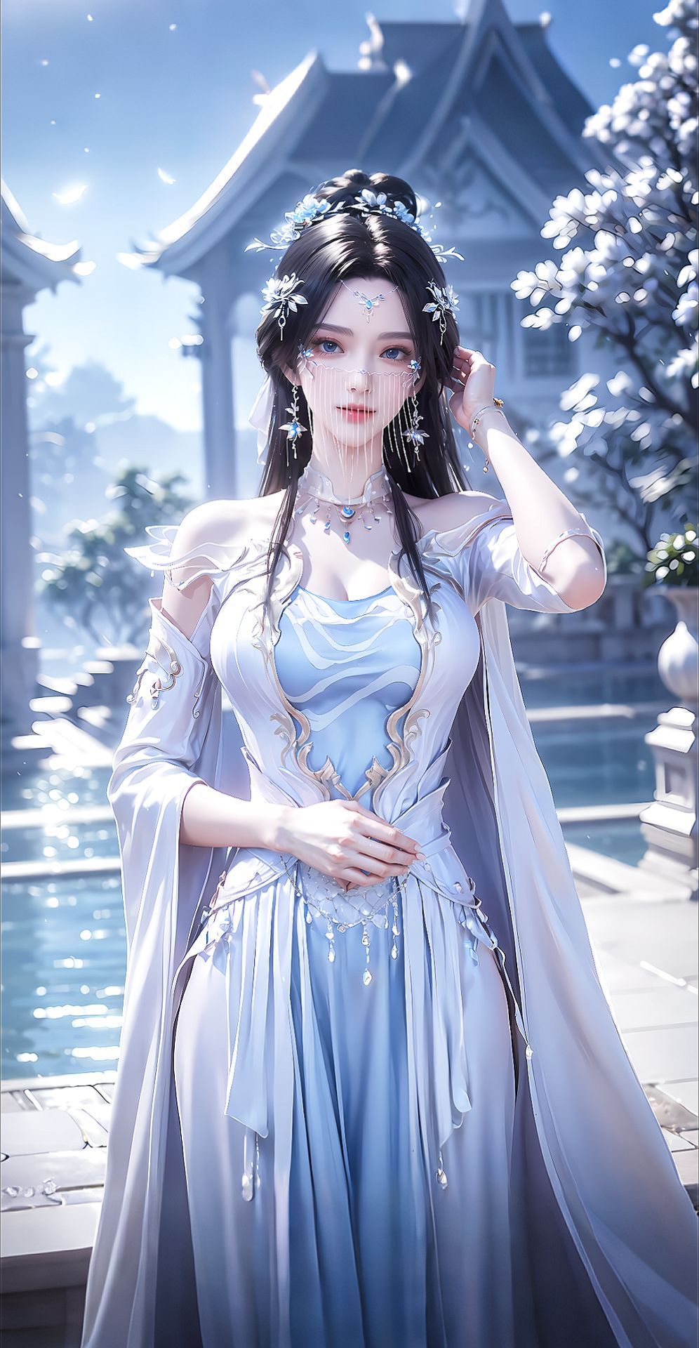 国漫女神壁纸。#AI扩图 #遮天安妙依 #仙女下凡 #绝美身材 #4k壁纸  第5张