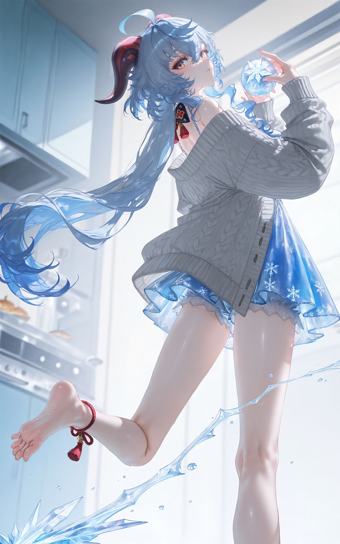 原神甘雨「冰铃私语·朝夕相伴」#1。#原神 #二次元美图 #手机墙纸 #二次元 #甘雨  第5张